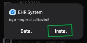 Popup konfirmasi install aplikasi