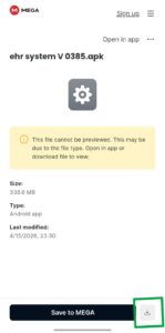 Halaman unduh aplikasi di web mega